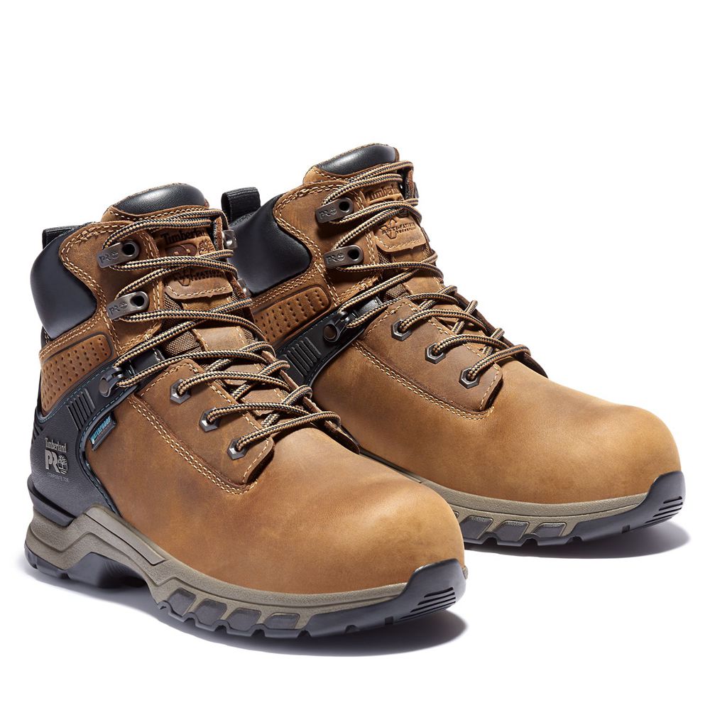 Botas de Trabajo Timberland Mujer Pro® Hypercharge 6-Inch Composite-Toe Waterproof Marrones/Negras -